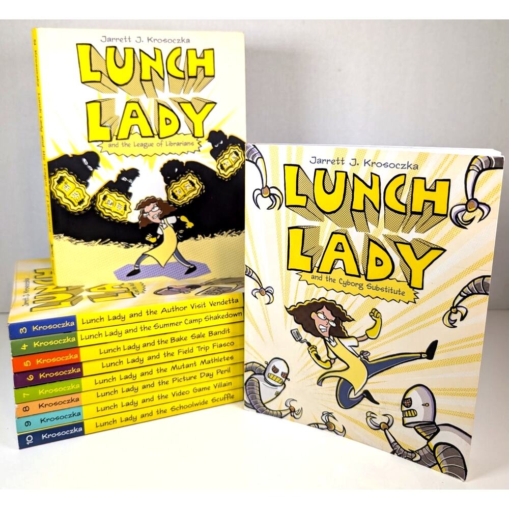 Complete Set LUNCH LADY Graphic Novel Series Jarrett Krosoczka vol.1-10 PB